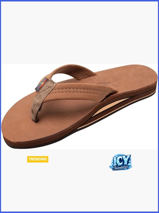 Men\'s Double Layer Leather Thong Sandals with Arch Support main image 5